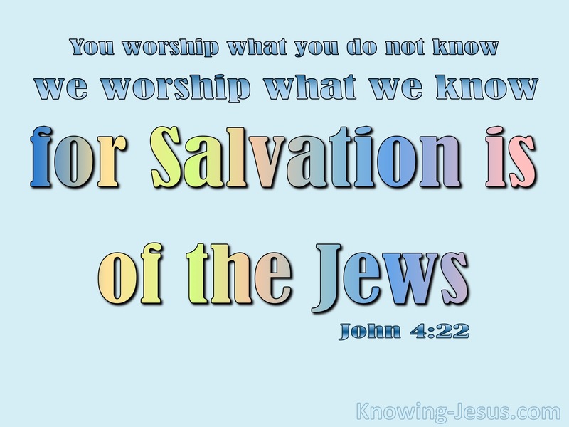 John 4:22 Salvation Is From The Jews (blue)
